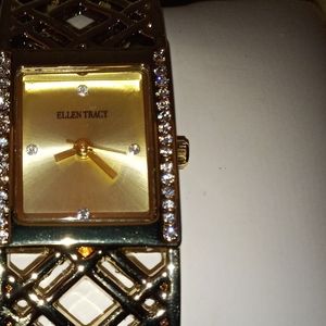 Stainless steel gold watch